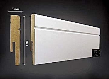 Defne 8 cm Beyaz Pvc Süpürgelik